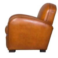 Fauteuil club enfant Hemingway, cuir miel, vue de côté