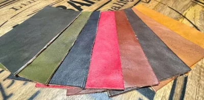 assortment of full grain leathers